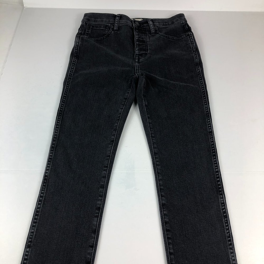 Madewell Jeans Women's 26 10" High Rise Skinny Black Stretch Denim Button Fly